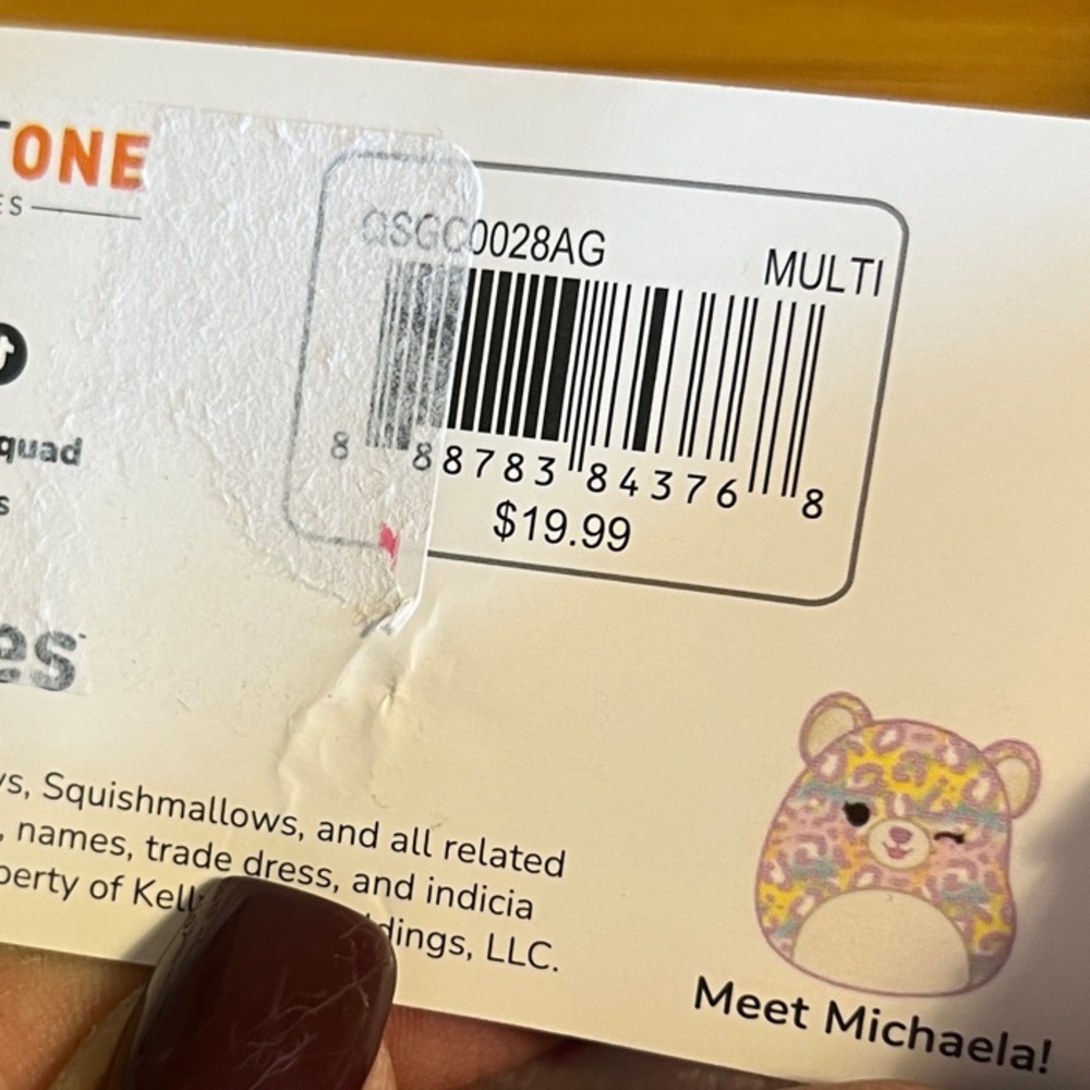 Squishmallows Meet Michaela Multicolor Bear Hat, Gloves, and mittens 3 piece Set - Picture 9 of 12